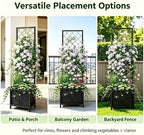 Zhongma 15.75 x 15.75 x 55 in Raised Garden Bed with Trellis,Heavy Duty Plant Box for Climbing Plants with Drainage Hole, Metal Lattice Planter Gardon Box with Inner Fabric Liners. - Image 4