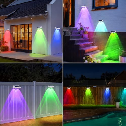 Brightever Solar Fence Lights White 8-Pack, Color Changing & 7 Fixed Color - Image 7