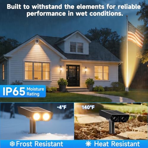 Solar Lights Outdoor with Ambient Light Column&Adjustable Aperture 4 Pack | - Image 6