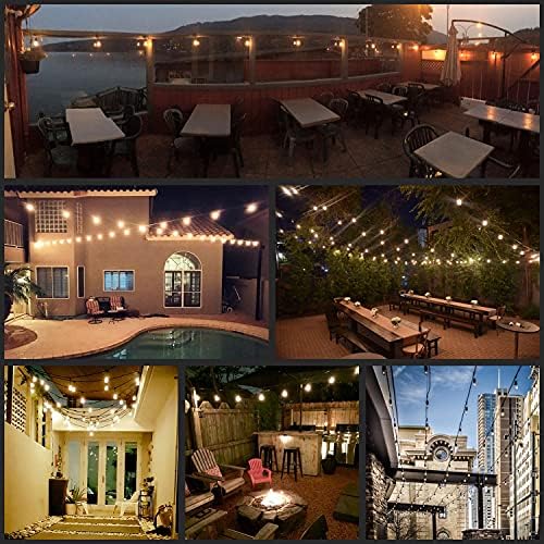 YULETIME 35 ft 18 LED Patio String Light Plug-in Adapter, E26 Base S14 Bulb - Image 7