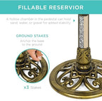 Best Choice Products Bird Bath, 28in Outdoor Resin Pedestal - Gold - Image 3