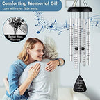 Fabuday 32'' Sympathy Wind Chimes Memorial Gift for Loss of Loved One Black - Image 2