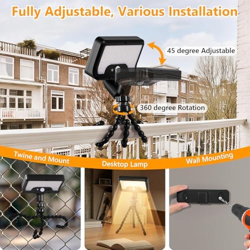 Solar Motion Lights Outdoor with Flexible Octopus Tripod (2 Pack, 3000K) - Image 3