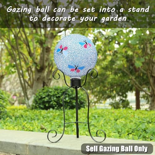 VCUTEKA Gazing Ball, 8" Glass Gazing Balls Sphere for Garden Lawn Outdoor Ornament Yard Decorative, Butterfly - Image 3
