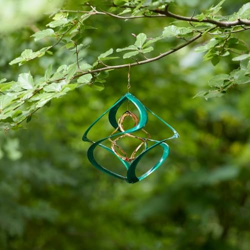 Red Carpet Studios The Original Cosmix Deluxe Helix Wind Spinner, Medium 14-Inch, Double Green & Copper - Image 5