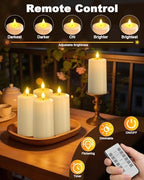 SoulBay Flameless LED Candles, 4-Pack USB Rechargeable, Flickering Waterproof White Pillar Candles with Remote Control Timer for Outdoor Lantern Patio Yard Indoor Holiday Decor, 2.75 x 5.1 Inches - Image 5