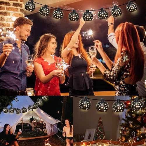 Vigdur Lantern String Lights, 10 G40 Bulbs Star String Lights, 11FT - Image 6
