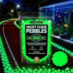 Glow in the Dark Rocks Outdoors, Decorative Night Guide Pebbles for Landscaping & Garden Pathway, Colored Glow Stonesfor Fish Tank, Aquarium Decor & Planters, Luminous Stones for Vases (800, Green) by CNVNTAO