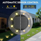 Solar Ground Lights Outdoor, 8 Pack Solar Lights Outdoor Warm White - Image 2