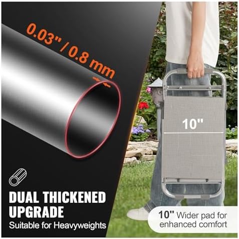 Garden Kneeler and Seat 10 Wide Pad 330 Lbs Load Capacity Foldable Garden Stool Kneeling Bench for Gardening with Tool Bag S for Women Grandparents Seniors Mom and Dad - Image 4