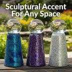 Sunnydaze Glass Gazing Ball Stand for Outdoors, Iridescent Purple - Image 5