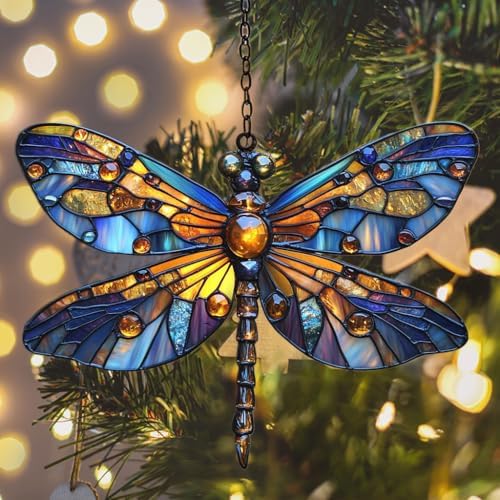 Tiffany Style Dragonfly Acrylic Suncatcher - Image 6
