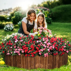 LINSHRY Wood Garden Edging Fence, Flower Bed Edging Borders, 8in H x 8ft L - Image 3