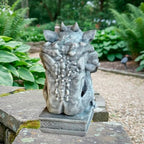 OLOMA Guardian Gargoyle Concrete Garden Statue Gothic Beast Sculpture Outdoor Lawn Yard Decor Handcrafted Cement Mythical Creature Figure Patio Porch Halloween Ornament Fantasy Gift Sculpture - Image 5