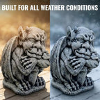 OLOMA Medieval Sleeping Gargoyle Concrete Garden Statue Winged Demon Gothic Outdoor Garden Decor Lawn Ornament Stone Mythical Creature Sculpture Yard Patio Porch Landscape Accent Gift - Image 5