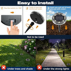 vighep 12 Pack Solar Ground Lights, 2.8 inch Flat Solar Light Outdoor Waterproof, Anti Rust, Low Profile Led Solar Powered Disc Lights Landscape Lighting for Yard,Walkway,Lawn,Path - Warm White - Image 6