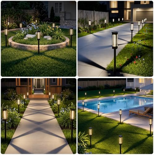 LIANGLOME Solar Pathway Lights Outdoor, Bright LED Garden Lights Warm White - Image 6