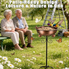 Bird Bath for Outside, 27.6" H Standing Bird Feeder Bowl with 11.8" Wide Basin, 1-Tier Metal & Copper Garden Bird Bath and Feeder for Yard Patio Backyard Lawn Flower Bed Outdoor Garden Decor - Image 7
