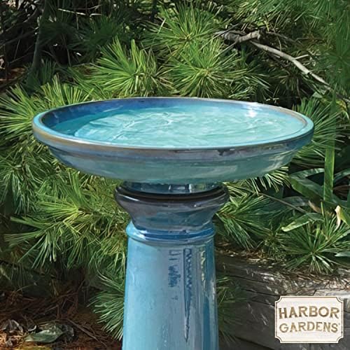GP0110ES Harbor Gardens Bird Bath, 24 Inch, Light Blue - Image 3