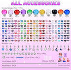 AIPRIDY DIY Crystal Beaded Fairy Wand Garden Stakes Kit, Colorful Decorative Wands with Assembly Guide, 12 or 10 Inch Threaded Rods,Outdoor Garden Decoration Set (238, Rainbow+Lighted Globes Top) - Image 3
