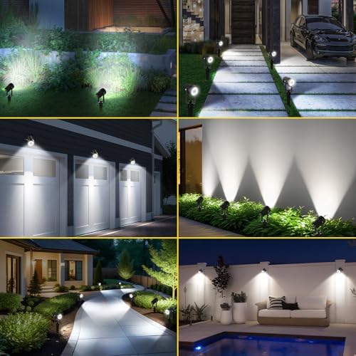 T-SUN Solar Spot Lights Outdoor, Dual Head Solar Spotlights, Cool White - Image 2