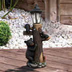 19 Inches Bear Statue Welcome Sign Garden Statue with Solar Lights - Image 6