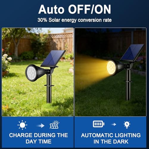 WELALO Solar Lights Outdoor Waterproof Flag Spotlights 10 Pack (Warm White) - Image 6