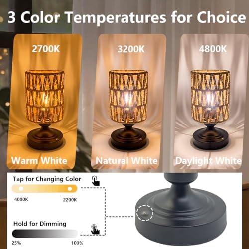 Set of 2 Cordless Rechargeable Table Lamps Night Light Desk Lamp - Image 6