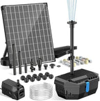 NFESOLAR 20W Solar Pond Filter Kit with Fountain Pump, 160 GPH Solar Pond Pump & Outdoor Filter Box, Submersible Water Pump with 16.5FT Cable & 6.6FT Tubing for Koi Pond, Fish Tank, Garden Fountain by NFESOLAR