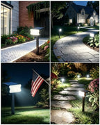 HGGH Solar Lights Outdoor Waterproof IP67, 60 LED 3 Lighting Modes Solar Spot Lights Outdoor for Yard Garden Pathway Landscape, Auto On/Off, Function 2 in 1(Cool White, 4 Pack) - Image 6