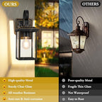 BesLowe 2-Pack Outdoor Wall Light Fixtures, Modern Porch Sconces, Bronze - Image 3