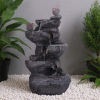 Cascading Rock Water Fountain with LED Lights Resin Stone Imitation Waterfall Tabletop Water Fountain Relax Decor for Home Office - Image 6