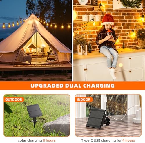 Kawaya G40 Outdoor String Lights Solar 50FT IP65 2700K LED Patio Light - Image 5