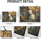 Personalized Rectangle Mosaic Garden Shed Goat Stained Glass Window Hangings Stained Glass Suncatcher Birthday Gift for Mom Grandma Teacher Women Friend Memorial Hook - Image 3