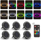 Color Changing Solar Ground Lights with Remote, IP67 Waterproof, 6Pack by VIODAIM