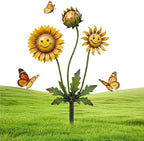 Metal Flower Garden Stake 2D Flat Decorative Garden Stakes (Rustproof) by Unknown