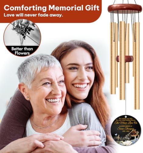 Personalized Grand Piano Memorial Wind Chime, Custom Name & Year - Image 4