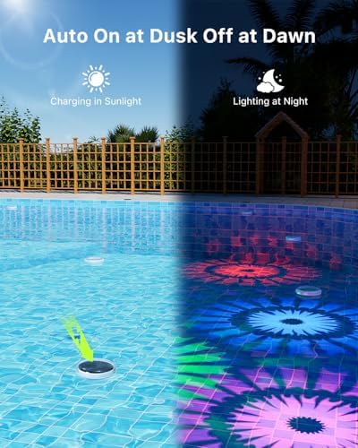 4-Pack RGB Solar Floating Pool Lights with Remote, Waterproof - Image 5