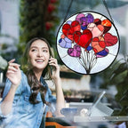 CHATYOUNG Stained Glass Window Hanging Heart-Shaped Balloon Large 15" - Mother's Valentine's Day Suncatcher Door Garden Home Decor Birthday for Woman Mom Nana Spouse Girlfriend Men - Image 5