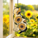 Sunflower Acrylic Suncatcher Indoor Colorful Window Hanging Ornament Outdoor Sun Catcher Panel for Home Decor Car Garden Crystal Gift Sunflower Cat Suncatcher by Unknown