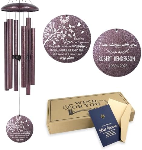 Personalized Tree Memorial Wind Chimes, in Loving Memory of Loved One by Astarin