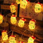 CAKERS Christmas Decor String Lights|Creative Cute Novelty Fairy Lights|Hanging Copper Wire Lights|Night Lights for Birthday Party Xmas Tree Decor,Christmas Snowman,3m(9.8ft)-20LED-Battery - Image 5