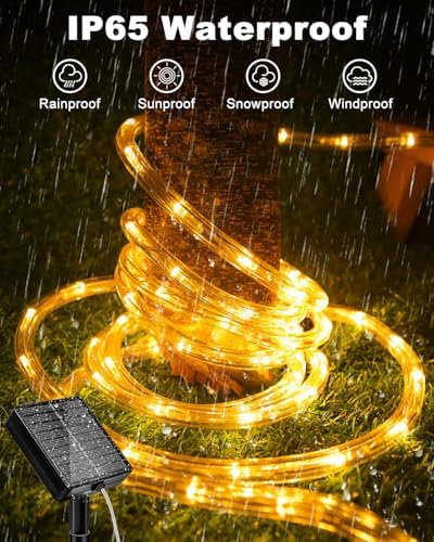 btfarm Solar Rope Lights, 120LED 46FT String Lights Outdoor Waterproof - Image 4