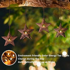 Hanging Solar Lights for Trees Outside, 4 Pack 6-Inch Hanging Star Lanterns with Solar Tea Lights Outdoor Waterproof, Icetry Star Light, Tree Lanterns Decoration for Porch Patio Pergolas Yard - Image 6