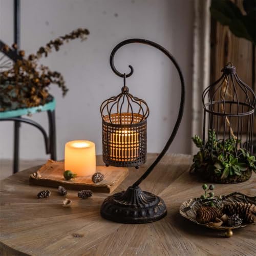 Birdcage Candle Holder Lantern with Stand, 16.14 in - Image 2
