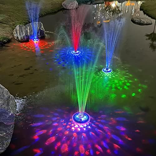 LanPool Floating Water Fountain with Underwater Lights, Powered Pump Outdoor, 3 Modes Sprinkler Waterfall Fountain for Inground Above Ground Pool, Pond-Blue-1PC - Image 4