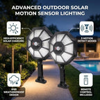 Luocute Solar Lights Outdoor, 3 Modes Motion Sensor Spotlights with 168 LED Beads 6500K for Yard Garden Driveway, Waterproofing Outdoor Lights Solar Powered for Patio Lawn Backyard - Image 2