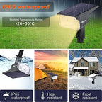 LEREKAM 40 LEDs Spotlights,IP65 Waterproof Solar Powered Landscape Spotlights 2-in-1 Wall Light, Outdoor Landscaping Lights Auto On/Off for Yard Garden 2Pack Warm-White - Image 2