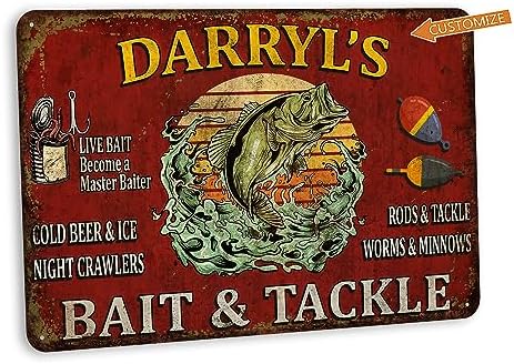 Fishing Décor For Home Personalized Fishing Sign Bait & Tackle Custom Fishing Décor Rustic Cabin Décor Lake House Wall Art Garage Décor Gifts for Him 108122002068 - Image 3