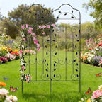 hogardeck Metal 60 * 18in Garden Trellis 2-Packs for Climbing Plants Flowers Vegetables Planting Arched Outdoor Decoration for Courtyards Lawns Gardens - Image 2